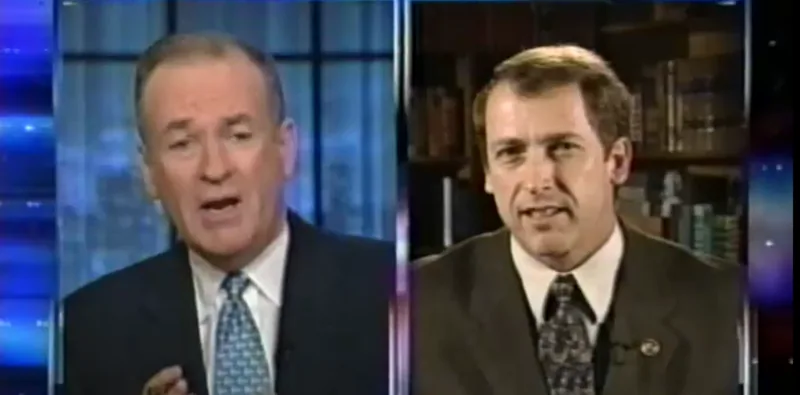 Randy Ball appearing on The O'Reilly Factor, split-screen with Bill O'Reilly.
